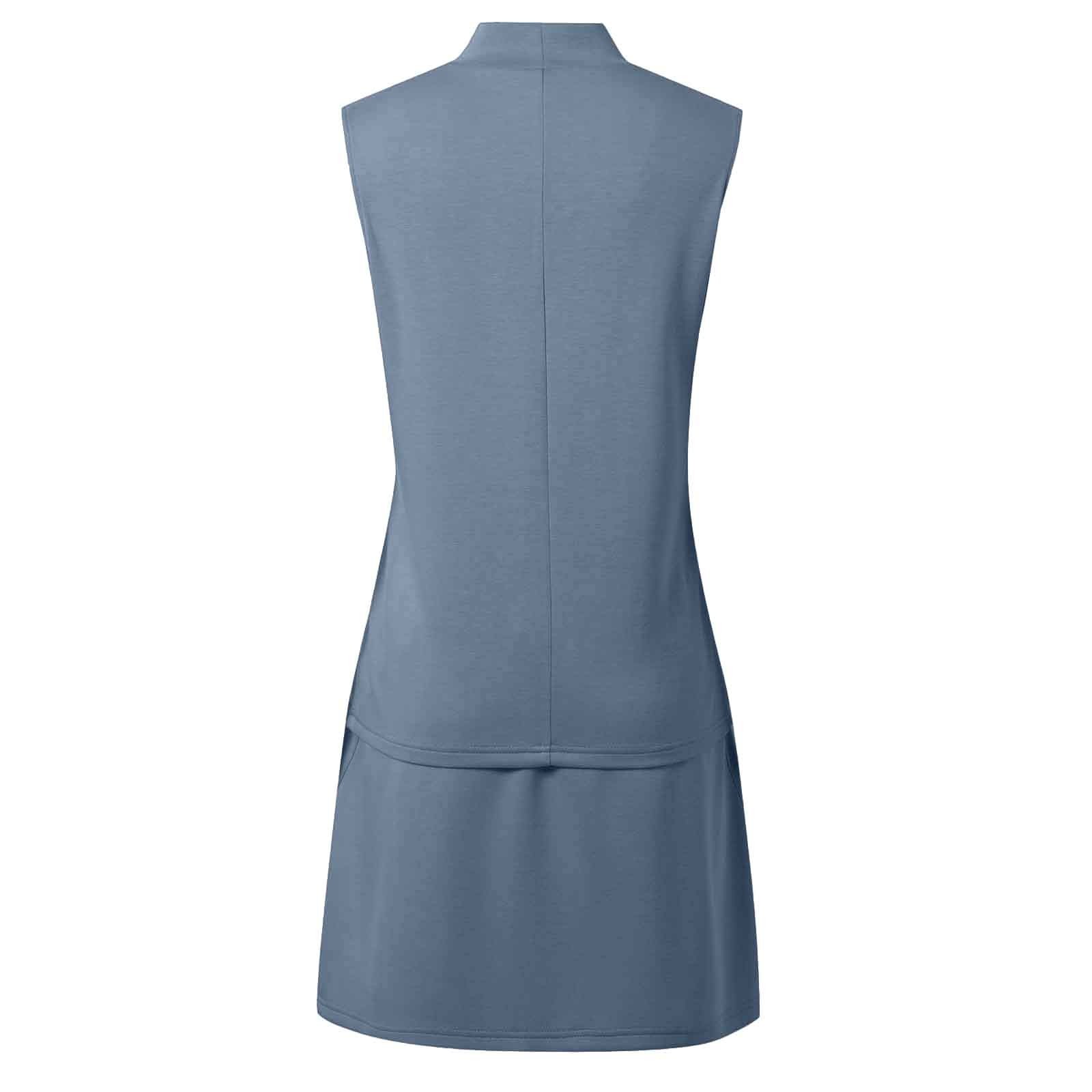 thumbnail image 5 of Conjunto de chaleco con cuello medio alto y falda de cintura alta para mujer: tejido transpirable, estilo versátil, 5 of 8